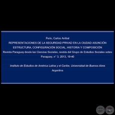 REPRESENTACIONES DE LA SEGURIDAD PRIVADA EN LA CIUDAD DE ASUNCIN. ESTRUCTURA, CONFIGURACIN SOCIAL, HISTORIA Y COMPOSICIN - Ao 2013